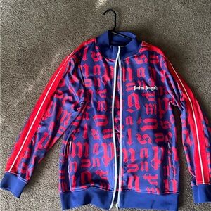 Palm Angels Red and Blue Graphic Sweatsuit